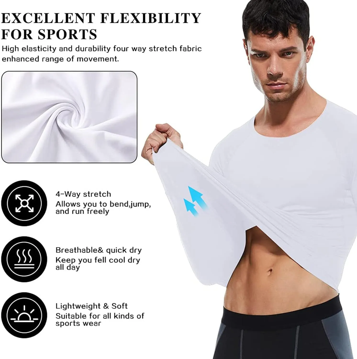 SPVISE 1 or 3 Pack Men's Compression Shirts Long Sleeve Workout Gym T-Shirt Running Top Cool Dry Sports Baselayer Undershirts