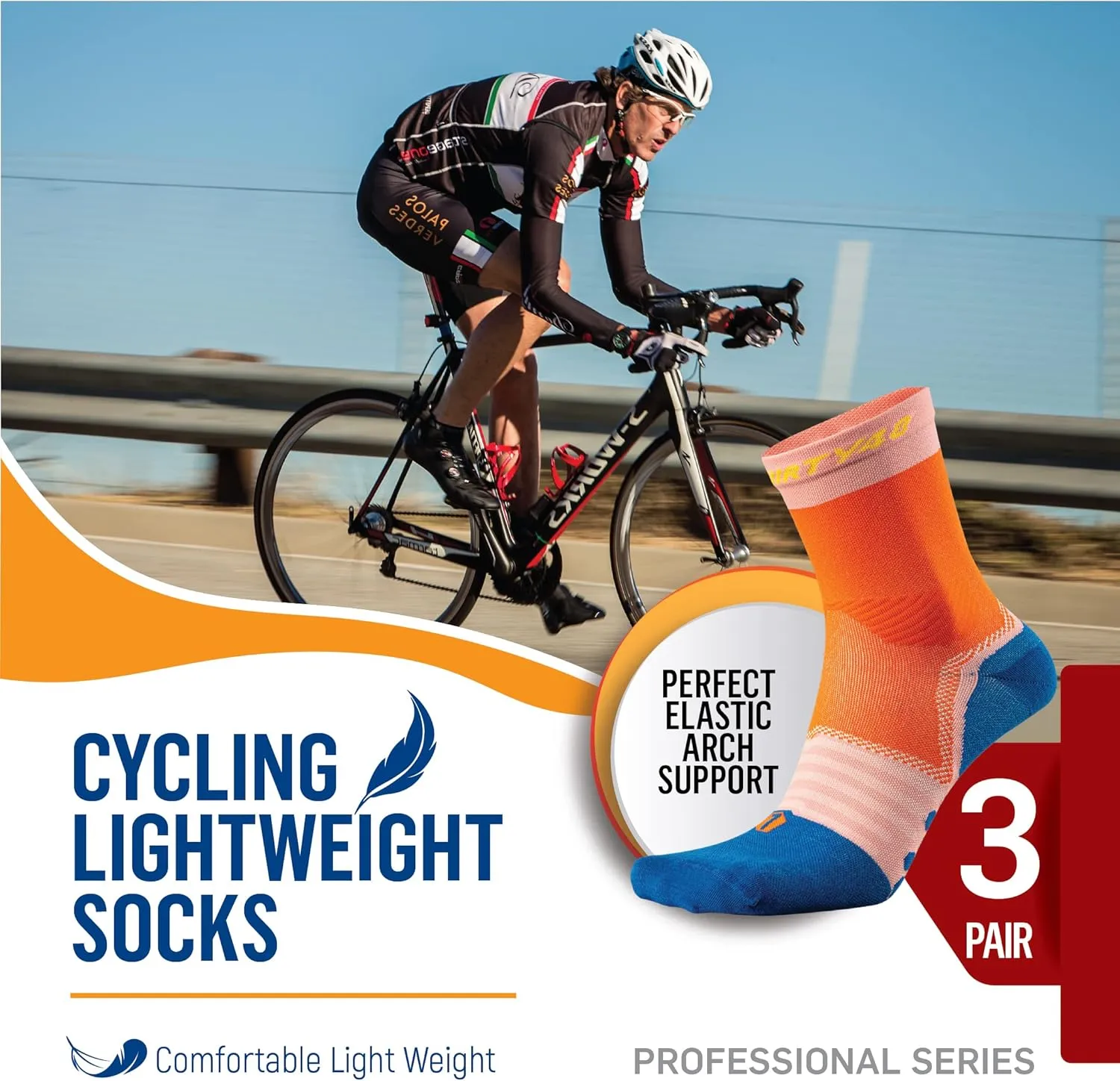 Thirty48 Cycling Socks with S.Caf?? Fabric, Odor Resistant, UV Protection, Quick Drying