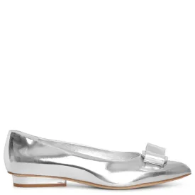 Viva silver specchio ballet flats