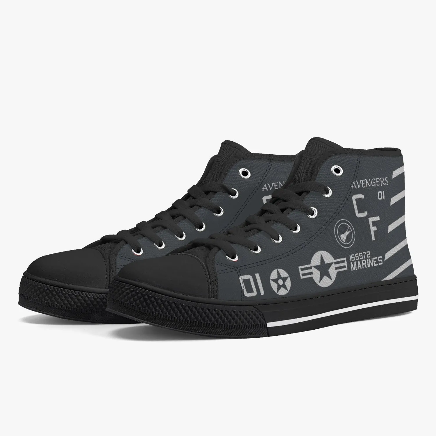 VMA-211 "Wake Island Avengers" (BuNo 165572) High Top Canvas Shoes