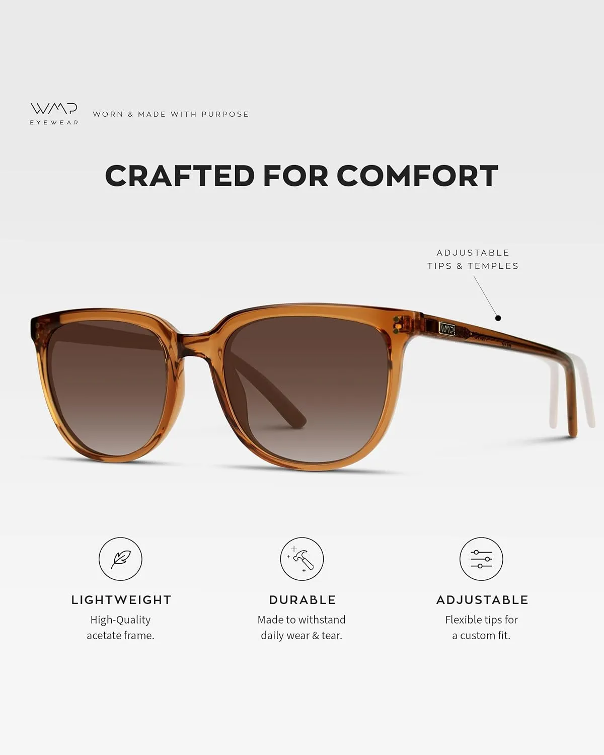 WearMe Pro Polarized Classic Retro Flat Square Unisex Sunglasses